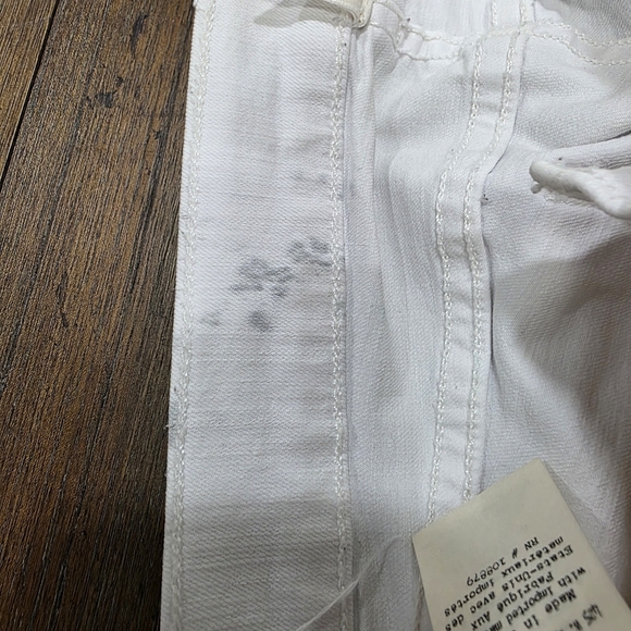 Rag & Bone /JEAN Capri Skinny Jeans White Raw Frayed Hem Stretch Size 29 - Picture 9 of 14